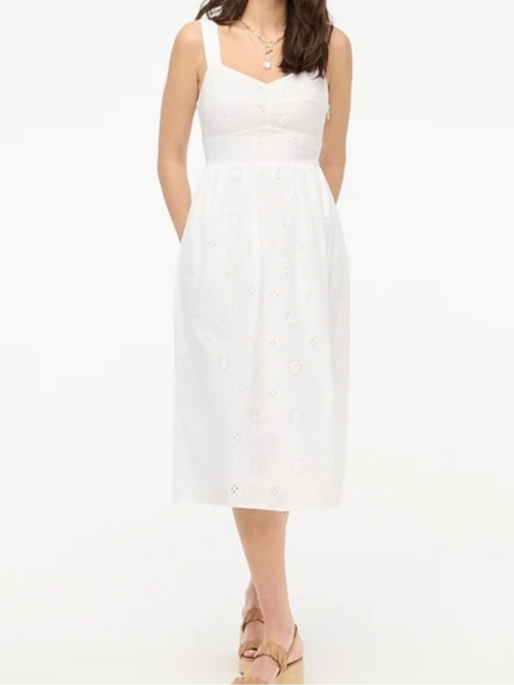NWT J Crew Factory Midi Eyelet Dress Size 8Petite